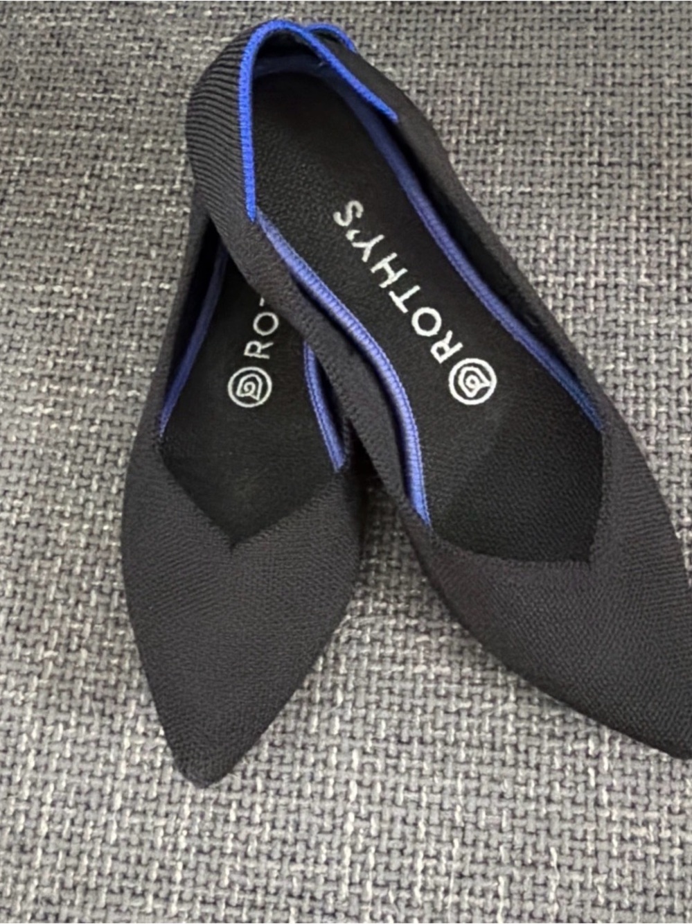 Rothy’s The Point Knit Ballet Flats Black Size 8 Women's Comfort Shoes Slip On